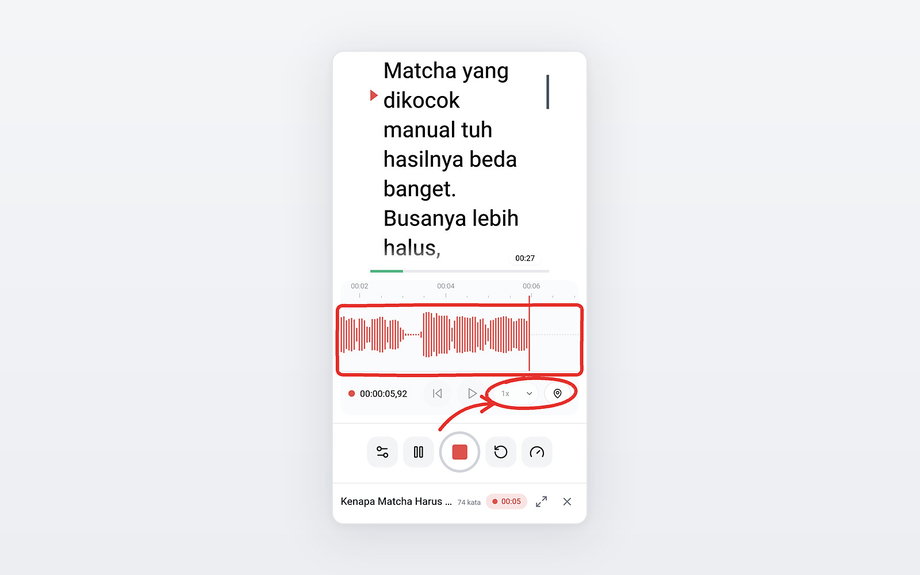 Hasil rekam suara