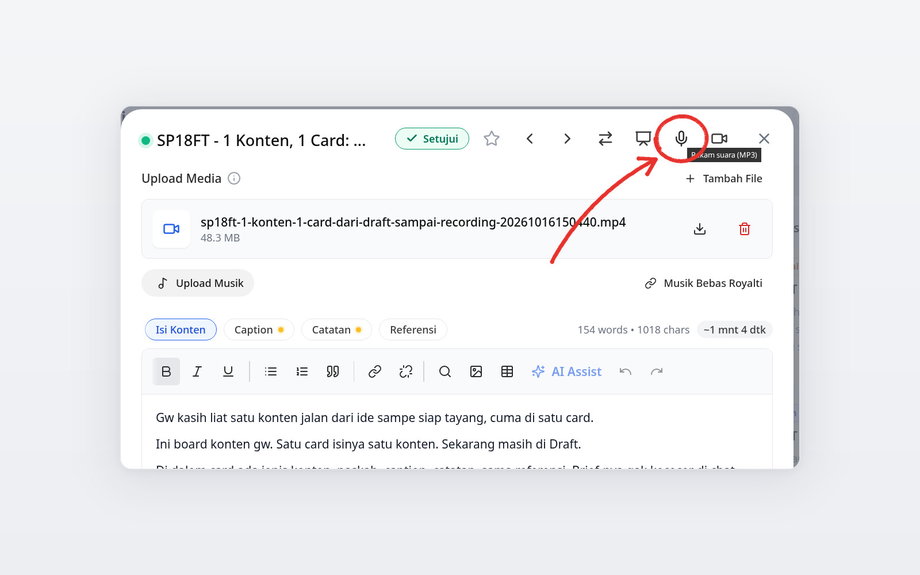 Tombol Rekam suara