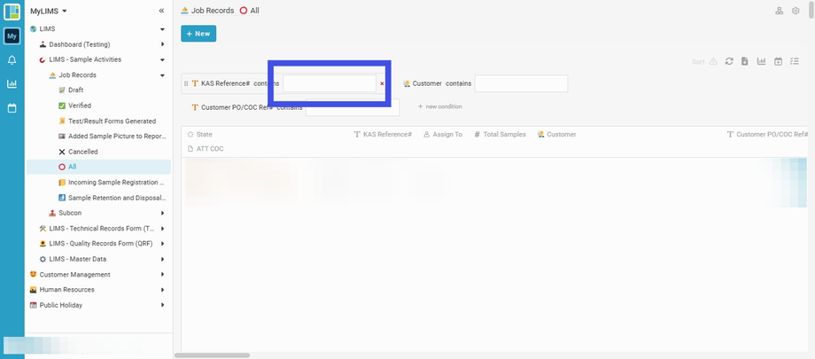 Enter 'KAS Reference#'