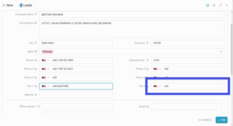 Enter second Fax number (if any)