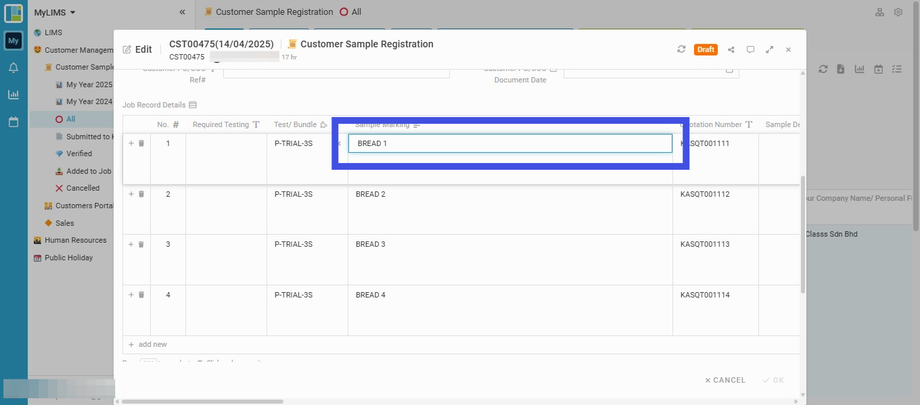 Edit the Information