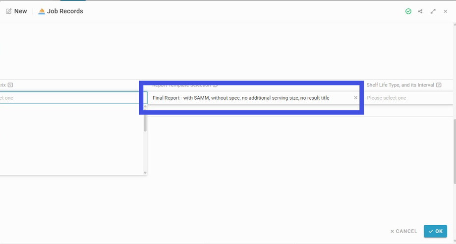 Select Report Template from the dropdown field of 'Report Template Selection'