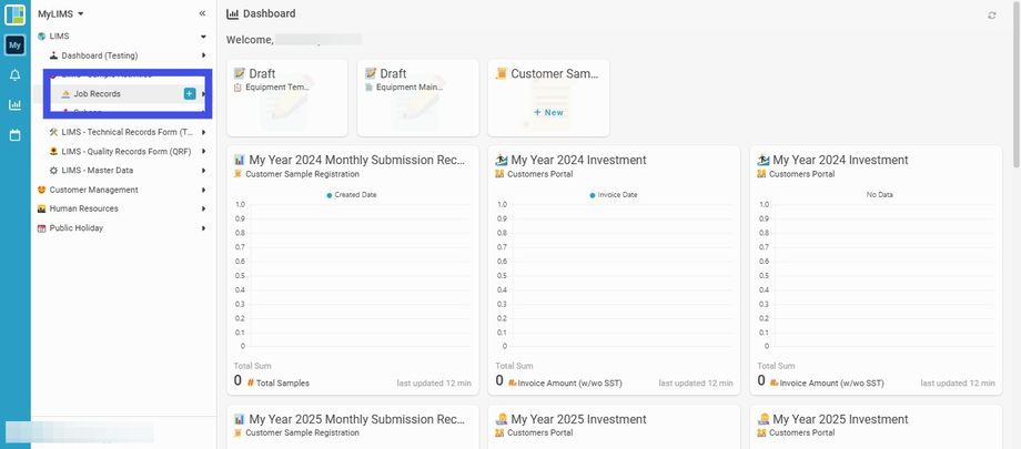 Navigate to the 'Job Records'