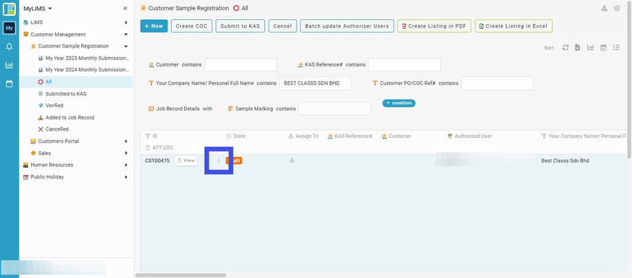 Navigate to and click on the '3 dots'