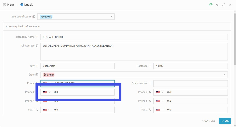 Insert 'Phone number 2,3,4,5' (if any)
