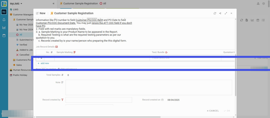 Continue adding more samples