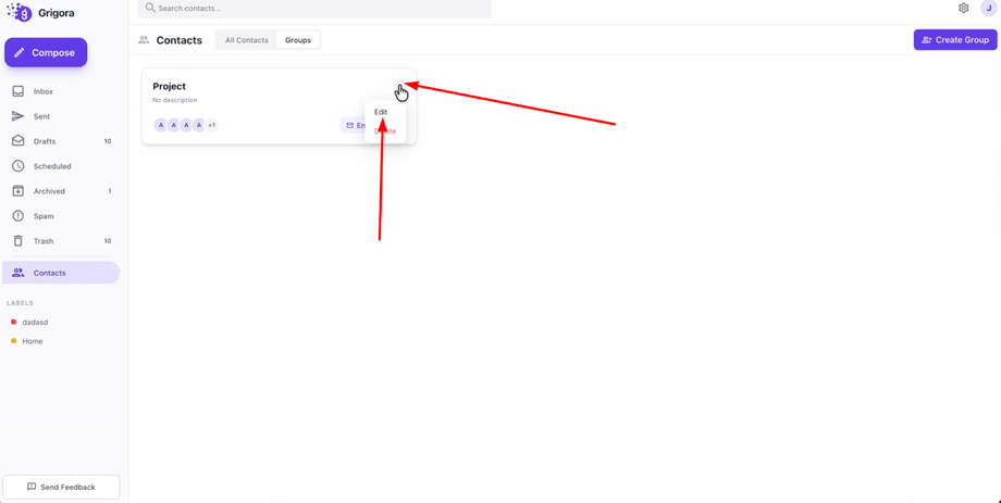 Select "Edit" to open the group settings.​