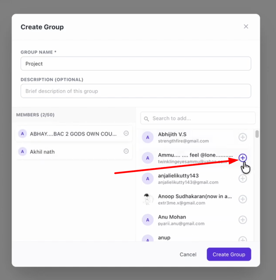 Click "Add" next to each person