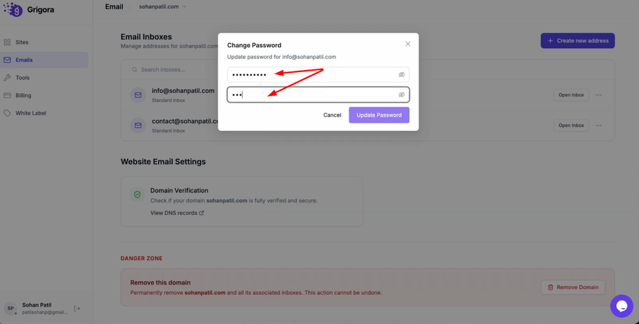 Enter a new password.