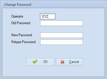 Change password dialogue.