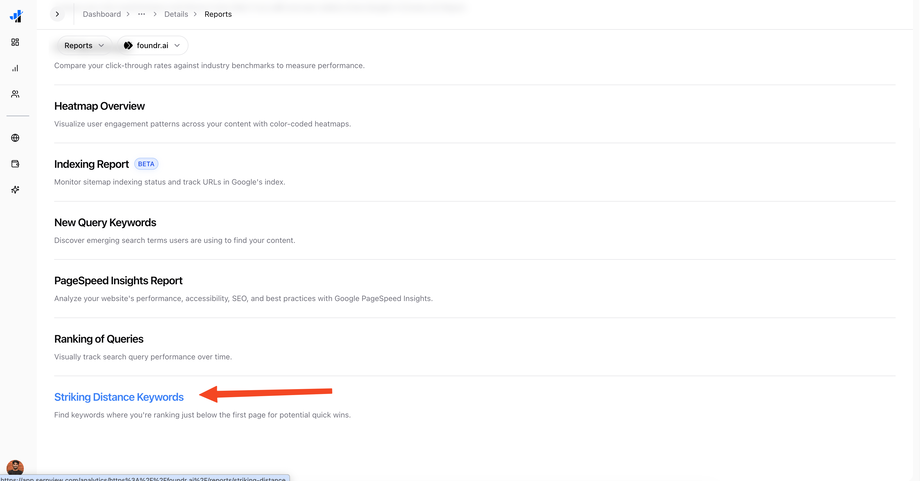 strinking distance keywords