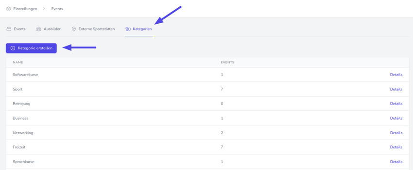 Eventkategorien