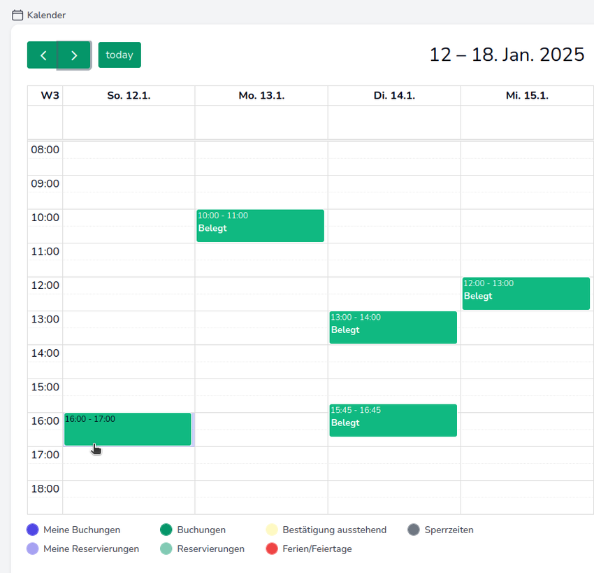 Widget Standort-Kalender