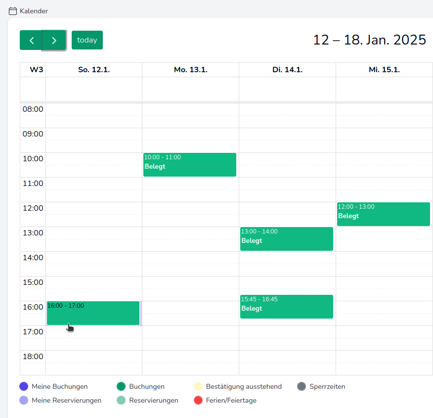 Widget Standort-Kalender