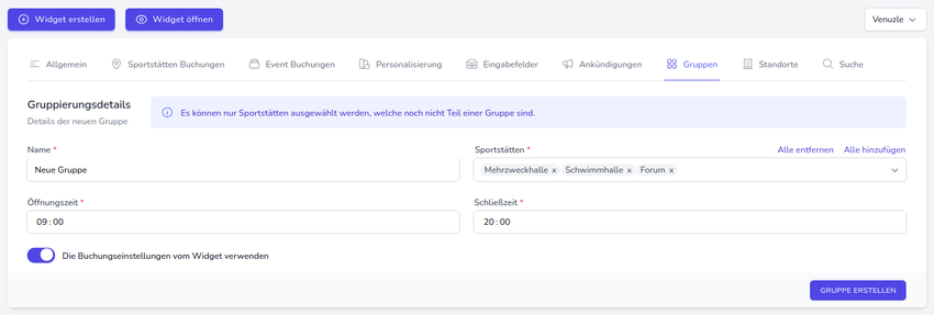 Neue Gruppe erstellen