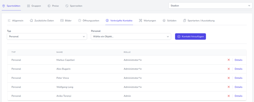Verknüpfte Kontakte