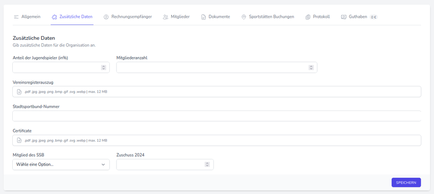 Kunden - zusätzliche Daten