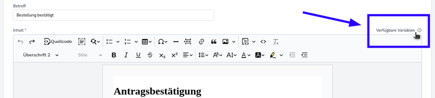 Verfügbare Variablen