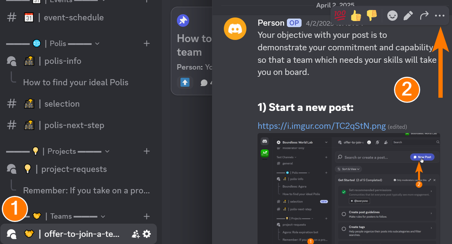 The image shows somebody going back to the earlier self-advertisement thread and making a post, or grabbing the link to post it as a reply to the other thread.