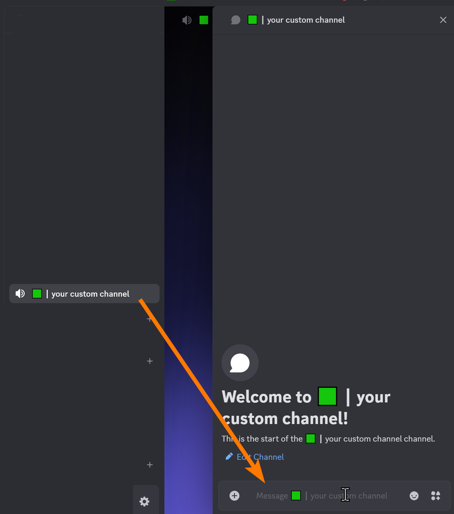 This image shows how the text channel opens.