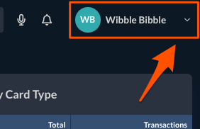 Click username to open settings
