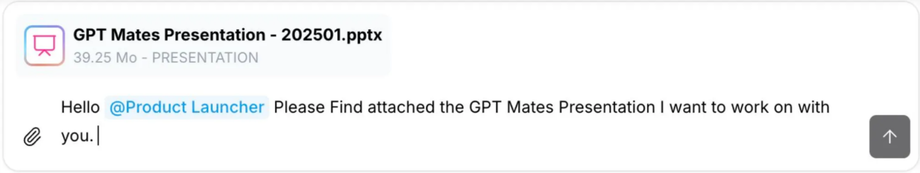 Example of adding files via conversation