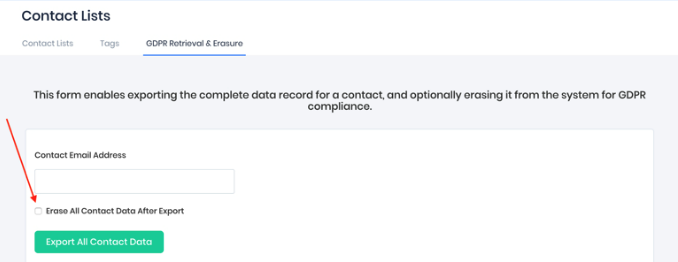 GDPR Delete & Export | IGSendMail