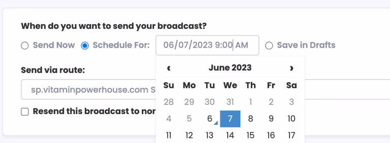 Schedule Your Broadcast | IGSendMail