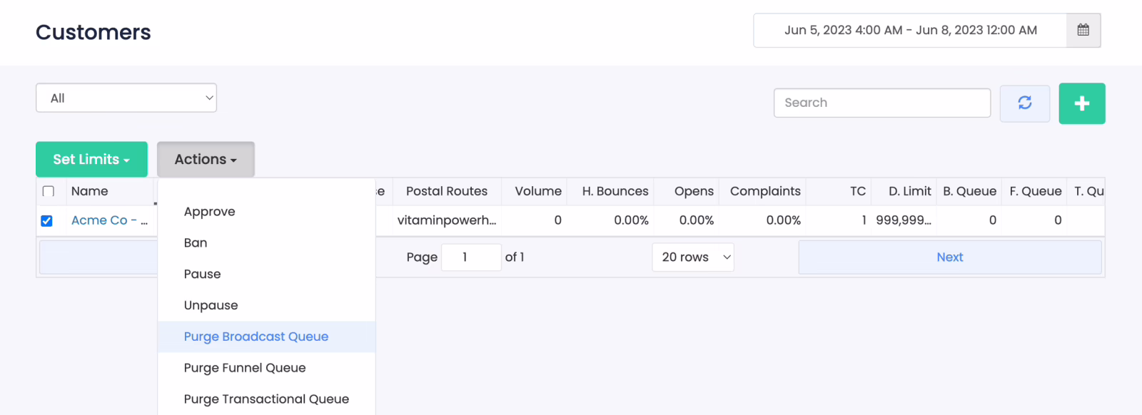 Cancel a broadcast | IGSendMail