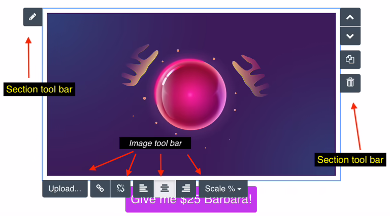 Component Section Toolbar | IGSendMail