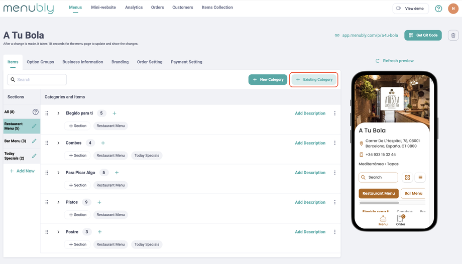 Menubly add existing categories to section 1.png