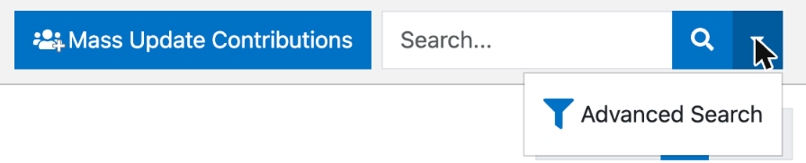 The down arrow next to the search box, open to show Advanced Search