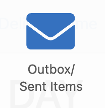 The Outbox/Sent Items icon in the Messaging menu
