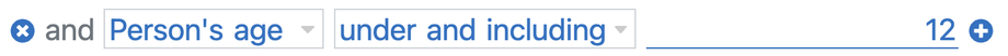 An added filter for person age under and including 12