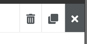 Block controls to delete, duplicate, or close
