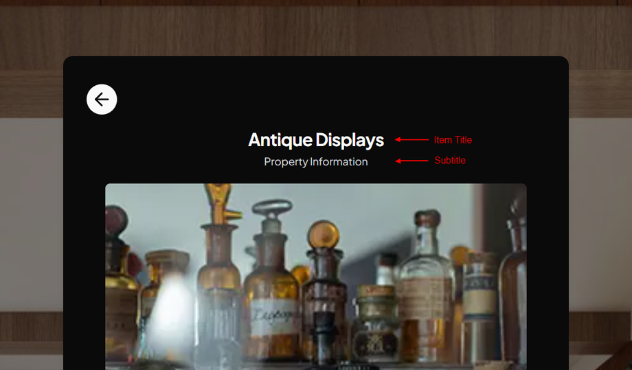 Item title and subtitle on Item Screen