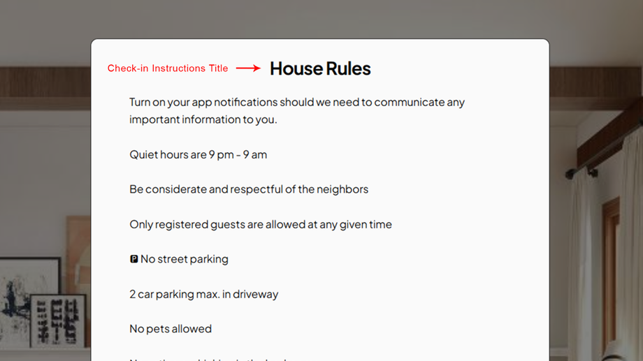 Check-in Instructions Title