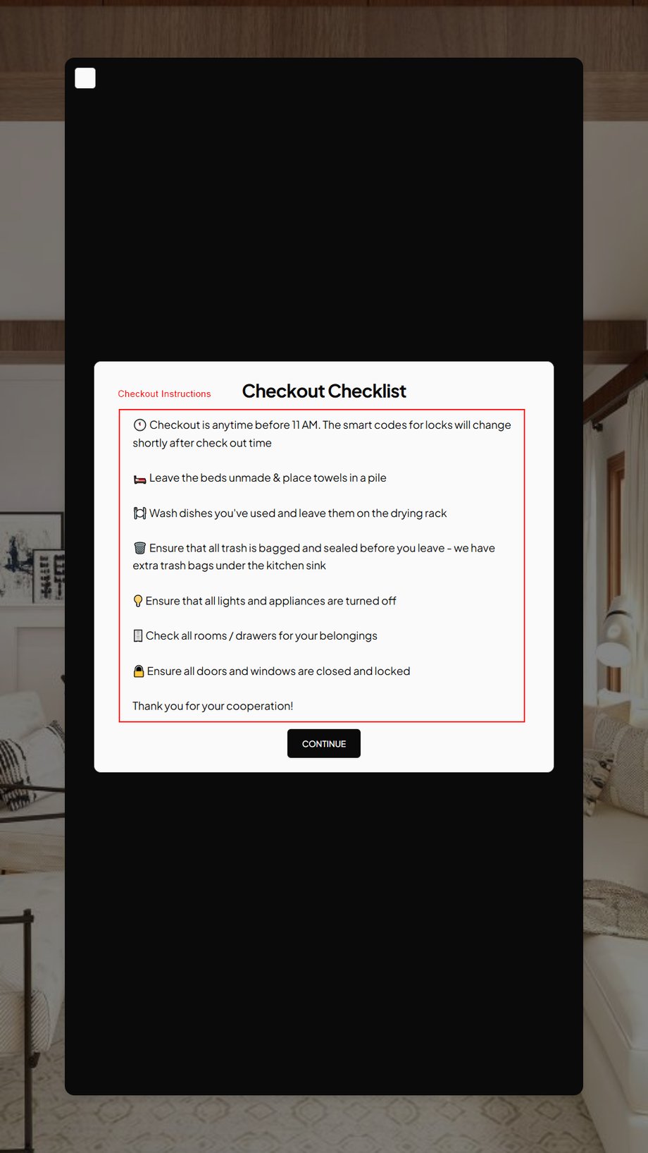 checkout instructions