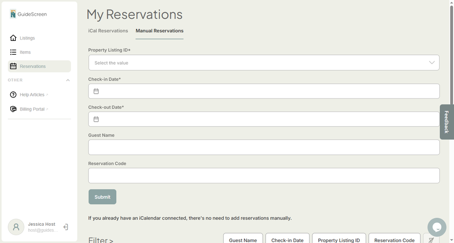 Plus New Reservation Fields