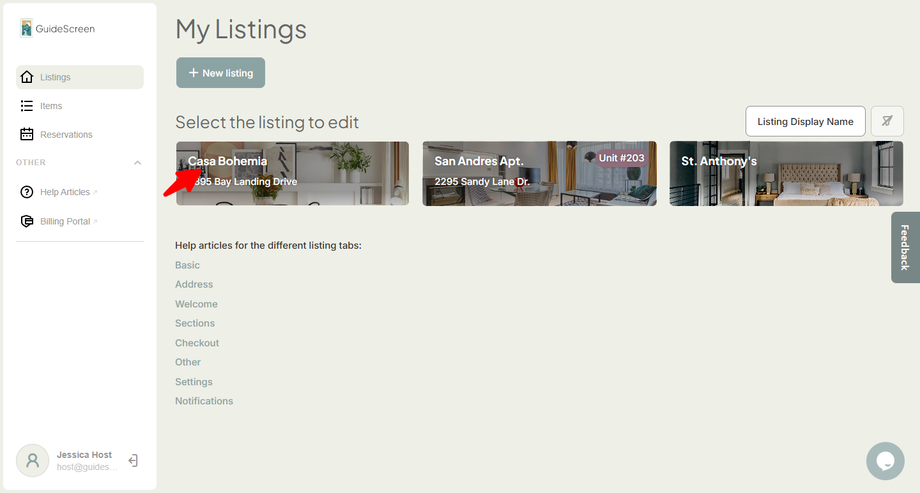 Listings Main