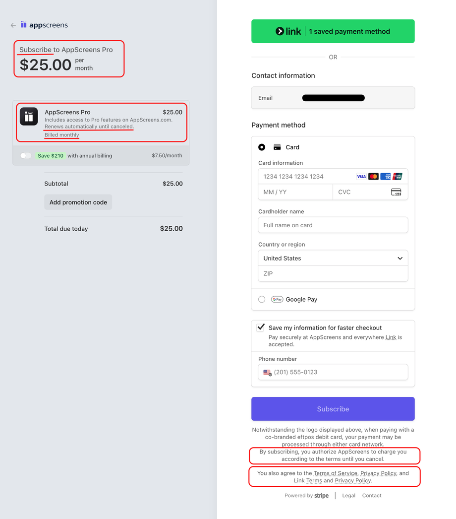 AppScreens - Stripe Checkout Page.png
