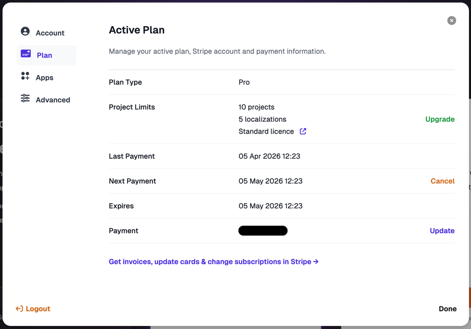 AppScreens - Example Monthly Pro Plan Management.png