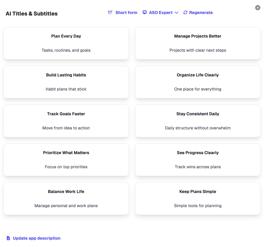 Ai caption selector