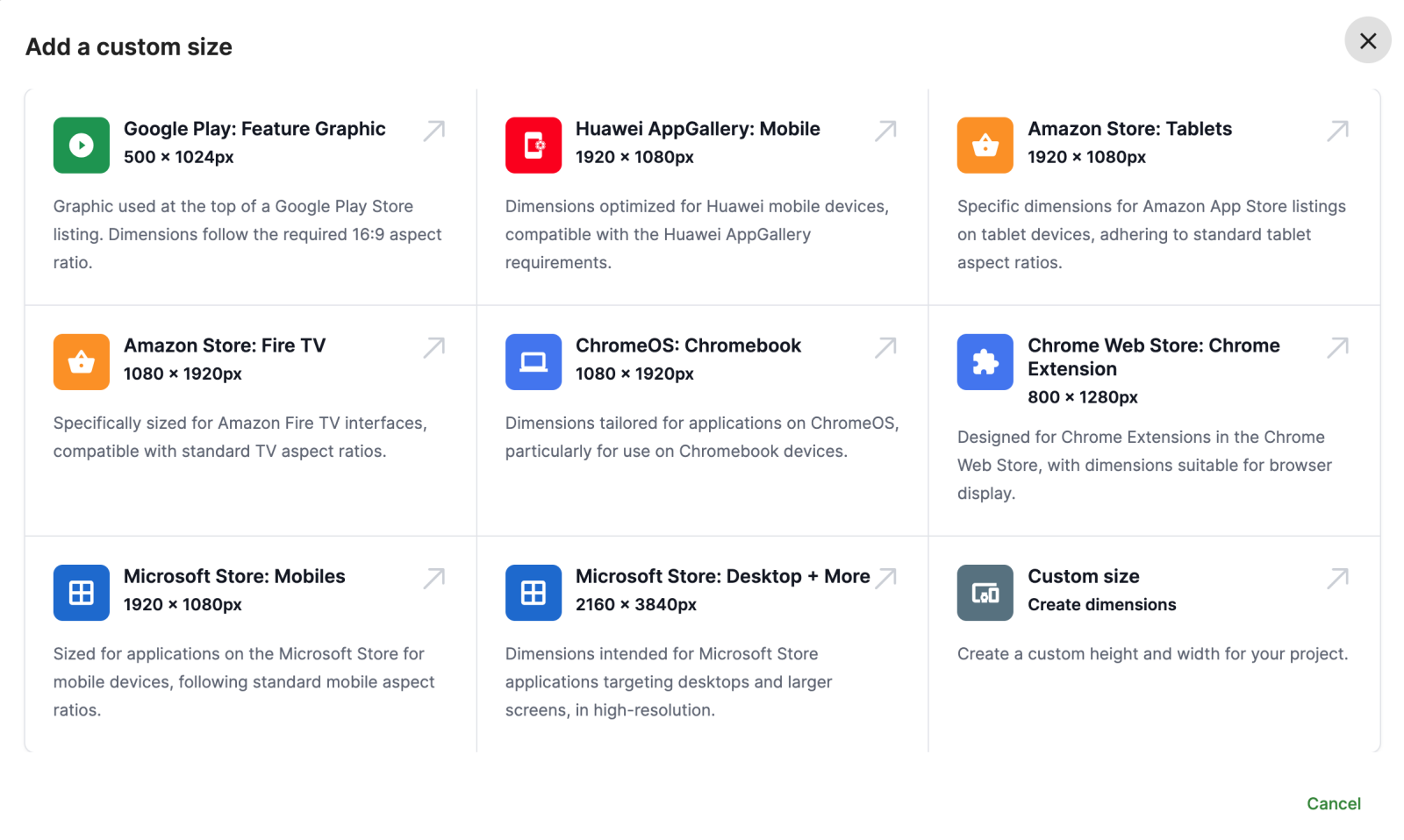 Setup your Output Sizes | AppScreens Knowledge Base