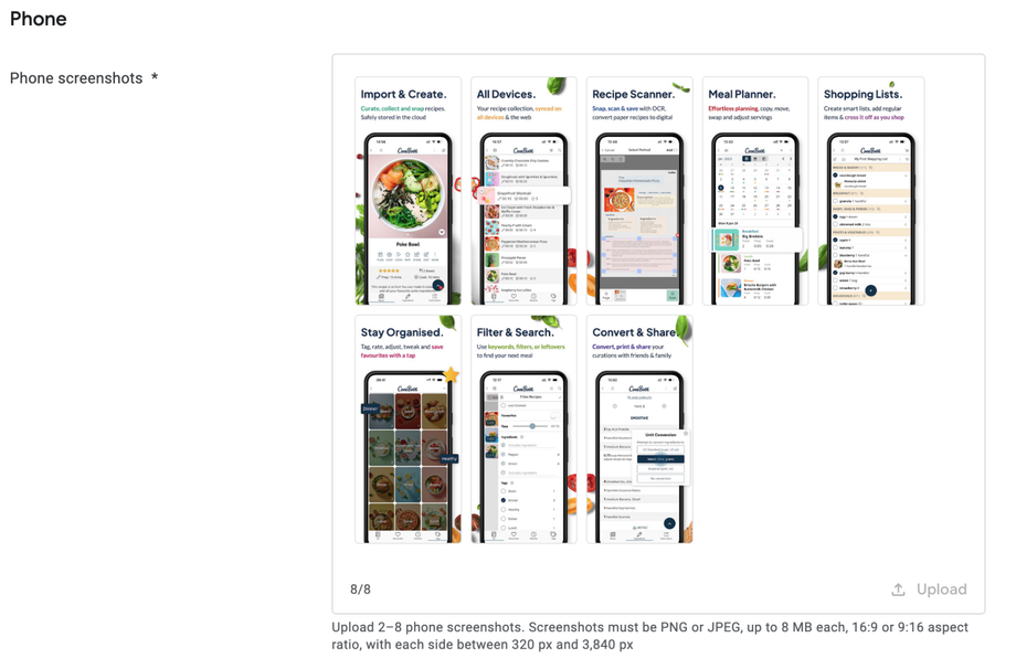 Google Play Phone Upload