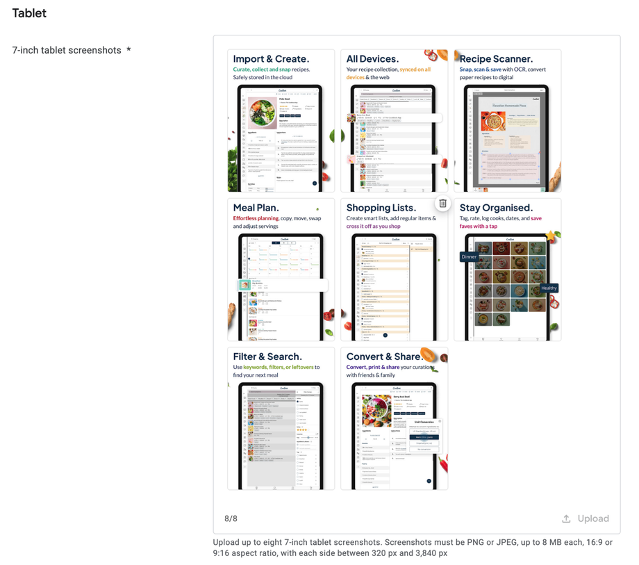 Google Play Tablet Upload