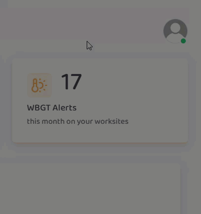 Animated GIF demonstrating how to navigate to the My Profile page in the Zelus Enterprise web portal
