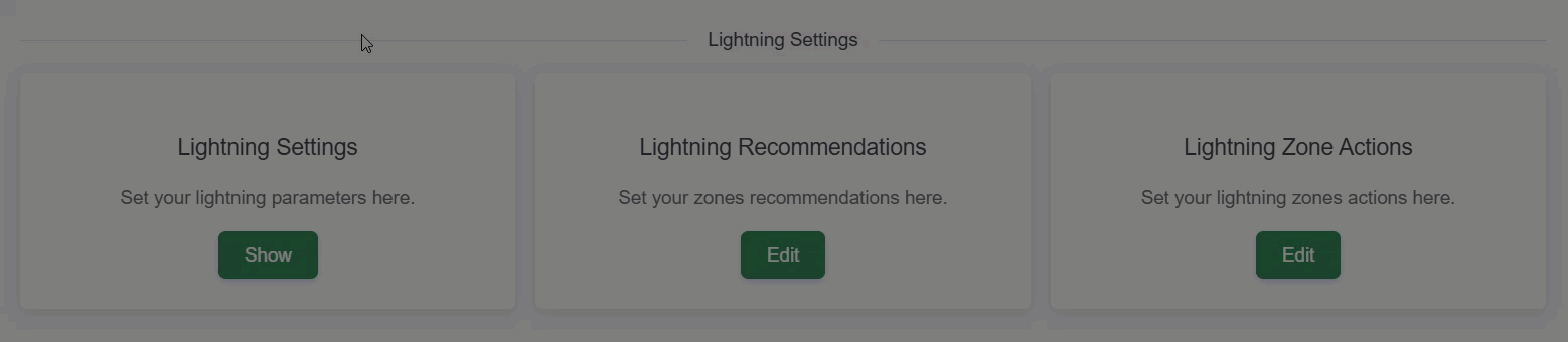 Animated GIF demonstrating how to navigate to the Lightning Recommendations in the Zelus Enterprise web portal
