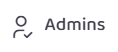 The "Admins" menu option
