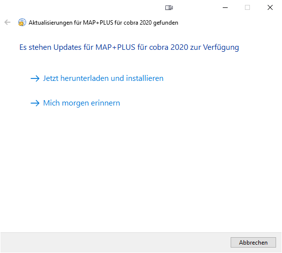 Aktualisierung von MAP+PLUS